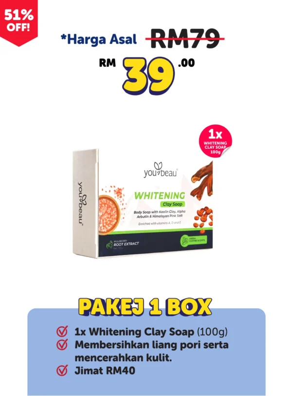 Whitening Clay Soap 1 Box