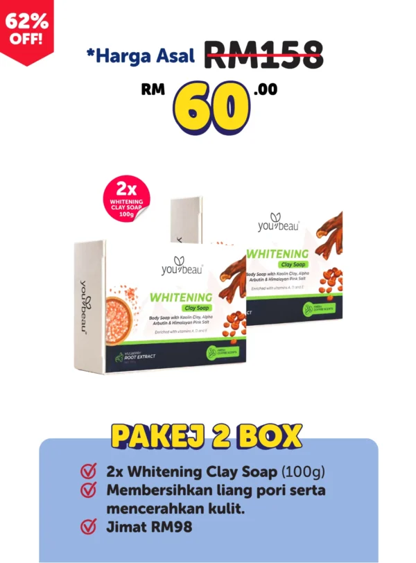 Whitening Clay Soap 2 Box